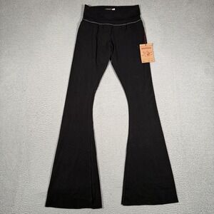 True Religion Leggings Womens Small Black Eva Pant Athletic Hook Up Flare NWT